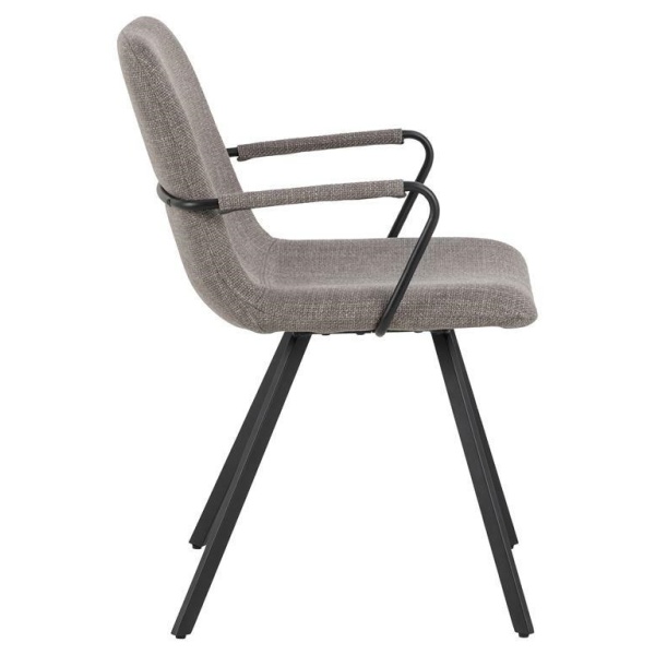 Krzesło z podłokietnikami Selina szary ciemny - ACTONA